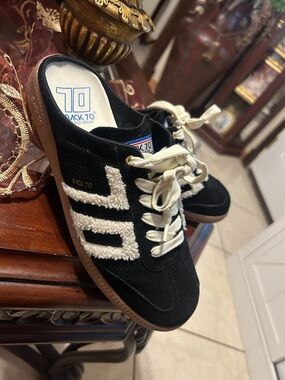 BACK 70 Black Suede & Cream Trim Women's Sneaker